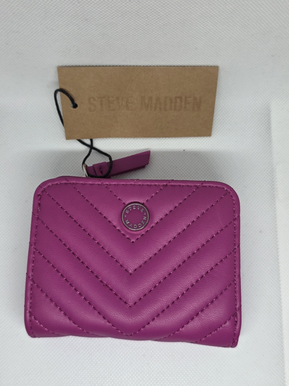 Steve Madden Pink Quilted Zip-Around Wallet